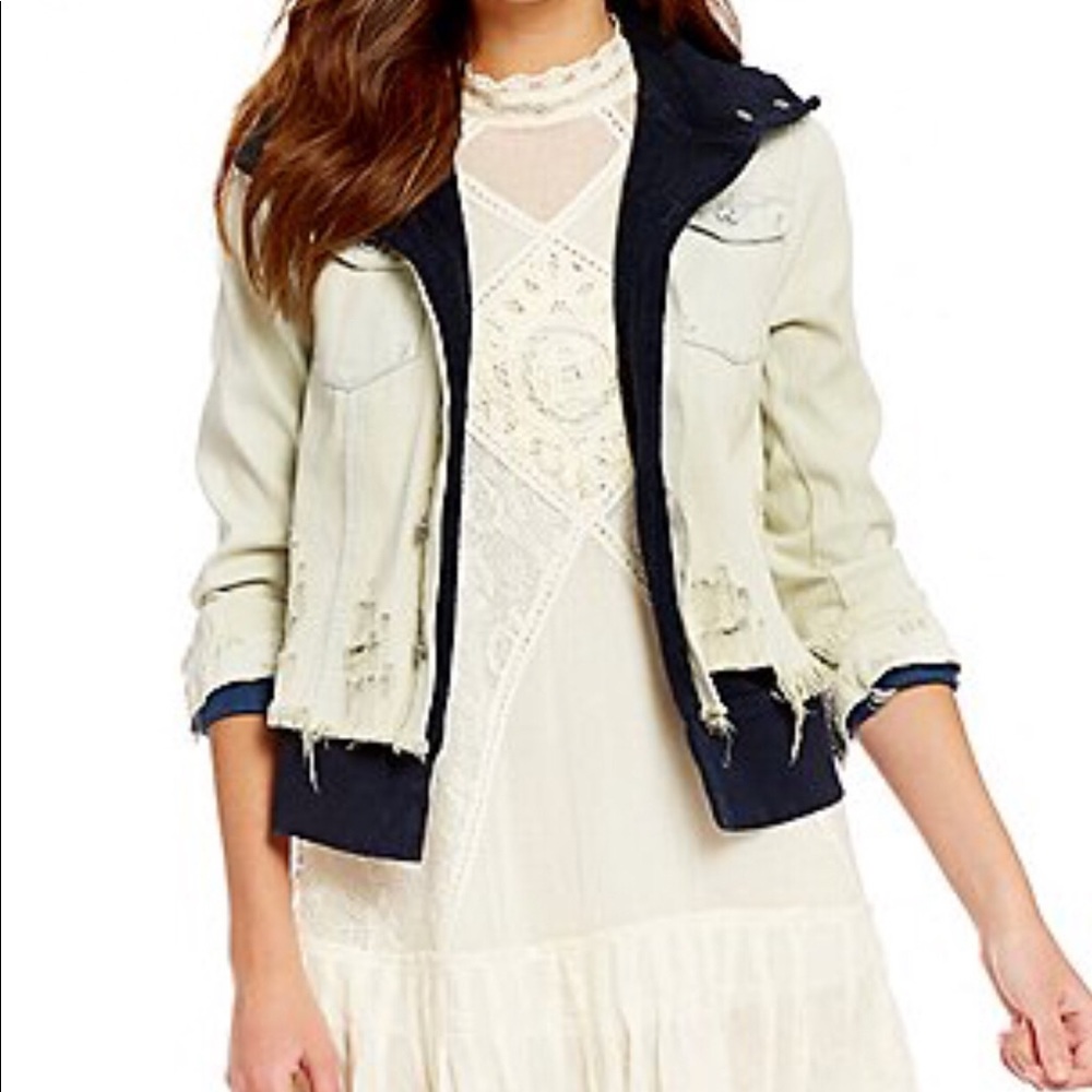 🌻EUC🌻Free people double weave denim jacket ivory